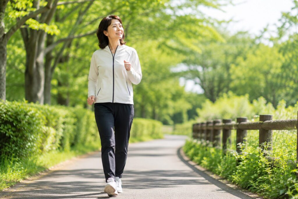 自分の体をいたわりながら過ごす女性
