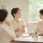 「乳がんを経験した女性が集まり穏やかに話す患者会」